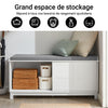 SoBuy FSR86-W Banc à Chaussures avec Coussin Rembourré et 2 Portes, Grande Capacité pour Entrée – 114x40x53 cm, Blanc