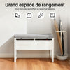 SoBuy FSR88-W Banc à Chaussures avec Coussin Rembourré et Rangement pour Entrée Couloir – 72x30x46 cm, Blanc