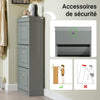 SoBuy FSR94-HG Armoire à Chaussures Slim 24 cm à 3 Abattants – 12 Paires – Dos Ventilé – Bois FSC – Gris