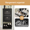 SoBuy FSR94-SCH – Armoire à Chaussures Slim 24 cm – 3 Abattants, 12 Paires – Noir Mat FSC®