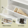 Meuble à chaussures SoBuy FSR94-W – détail de l'intérieur et rangement des chaussures