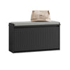 SoBuy FSR98-L-SCH Banc à Chaussures avec Coussin Rembourré et 1 Abattant pour Entrée Couloir – 80x26x45 cm, Noir