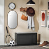 SoBuy FSR98-L-SCH Banc à Chaussures avec Coussin Rembourré et 1 Abattant pour Entrée Couloir – 80x26x45 cm, Noir