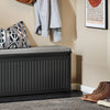 SoBuy FSR98-L-SCH Banc à Chaussures avec Coussin Rembourré et 1 Abattant pour Entrée Couloir – 80x26x45 cm, Noir