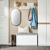 SoBuy FSR98-L-W Banc à Chaussures avec Coussin Rembourré et 1 Abattant pour Entrée Couloir – 80x26x45 cm, Blanc