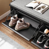 SoBuy FSR98-XL-SCH Banc à Chaussures avec Coussin et 2 Abattants – 100×26×46 cm, 158 kg, Noir