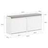 SoBuy FSR98-XL-W Banc à Chaussures avec Coussin Rembourré et 2 Abattants pour Entrée Couloir – 100x26x46 cm, Blanc