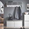 SoBuy FSR98-XL-W Banc à Chaussures avec Coussin Rembourré et 2 Abattants pour Entrée Couloir – 100x26x46 cm, Blanc