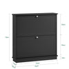 SoBuy FSR99-SCH Meuble à Chaussures Ultra-Slim 18cm, 2 Abattants, 8-10 Paires, Charge 30 kg – 76x18x78 cm, Noir