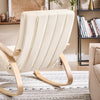 SoBuy FST16-W Fauteuil a Bascule, Relax Rocking Chair, Chaise a Bascule avec Repose-Pieds et Appui-tête réglables, Beige