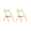SoBuy FST40-Wx2 Lot de 2 Chaises Pliantes Rembourrées en Bois – Blanc