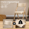 SoBuy FST40-Wx2 Lot de 2 Chaises Pliantes Rembourrées en Bois – Blanc