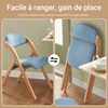 SoBuy FST92-BL Chaise Pliante Rembourrée en Bois – Bleu
