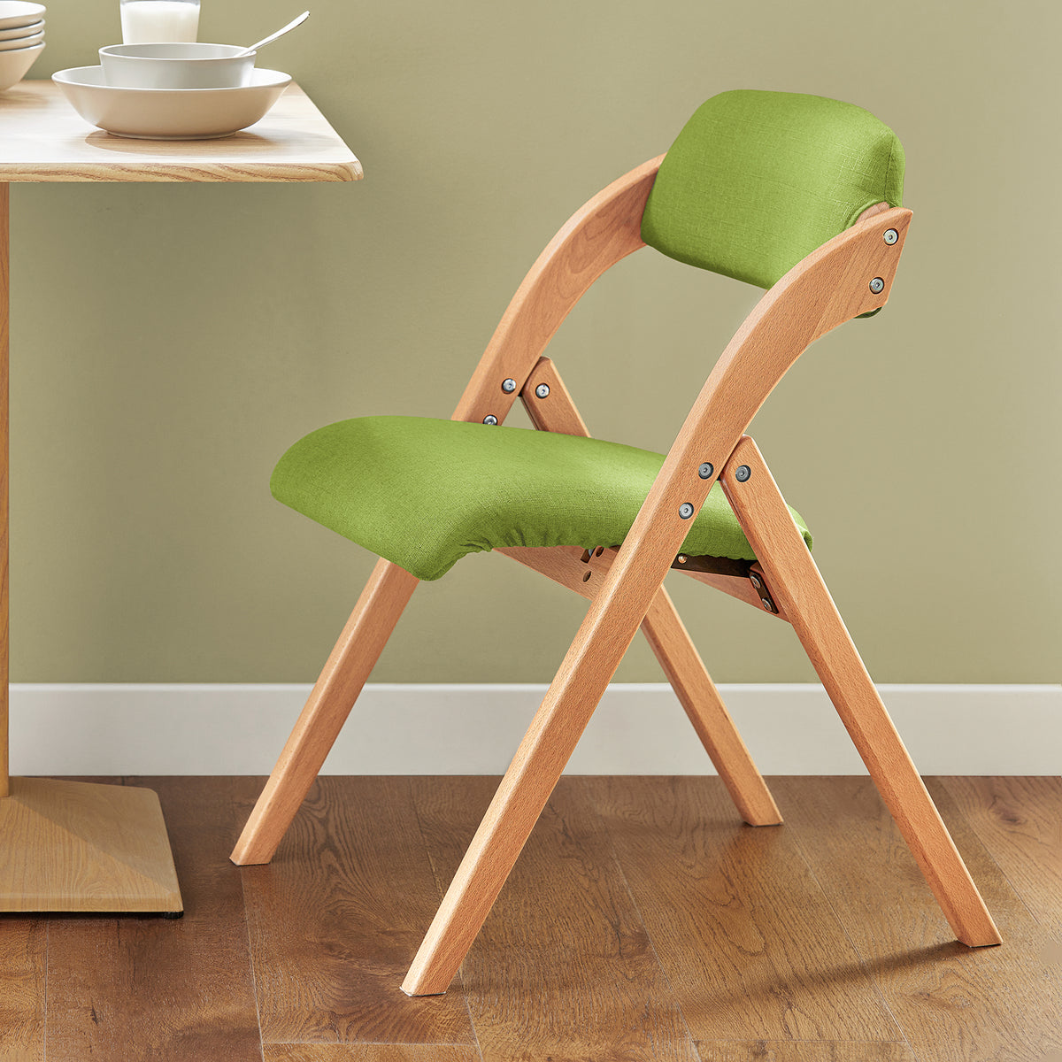 SoBuy FST92-GR Chaise Pliante Rembourrée en Bois – Vert