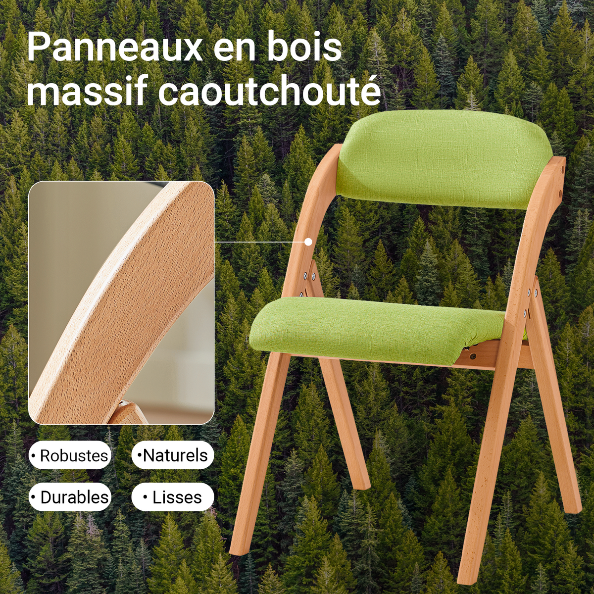 SoBuy FST92-GR Chaise Pliante Rembourrée en Bois – Vert