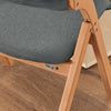 SoBuy FST92-SGx2 Lot de 2 Chaises Pliantes Rembourrées en Bois – Gris Foncé