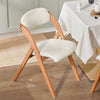 SoBuy FST92-W Chaise Pliante Bois Massif avec Housse Amovible – Crème
