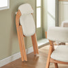 SoBuy FST92-W Chaise Pliante Bois Massif avec Housse Amovible – Crème