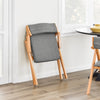 SoBuy FST98-HG Chaise Pliante avec Coussin, Confortable et Gain de Place, Pliable, Design Fonctionnel, Usage Quotidien, Format Pratique, Compact – Bois, Gris