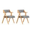 SoBuy FST98-HGx2 Lot de 2 Chaises Pliantes en Bois de Hêtre avec Coussin Déhoussable, Charge 150 kg – Chaises Salle à Manger,