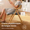 SoBuy FST98-HG Chaise Pliante avec Coussin, Confortable et Gain de Place, Pliable, Design Fonctionnel, Usage Quotidien, Format Pratique, Compact – Bois, Gris