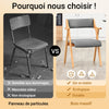 SoBuy FST98-HG Chaise Pliante avec Coussin, Confortable et Gain de Place, Pliable, Design Fonctionnel, Usage Quotidien, Format Pratique, Compact – Bois, Gris