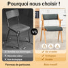 SoBuy FST98-SGx2 Lot de 2 Chaises Pliantes en Bois de Hêtre avec Coussin Déhoussable, Charge 150 kg – Chaises Salle à Manger, Cuisine et Salon, Gris Foncé