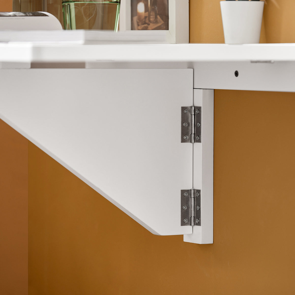 SoBuy FWT03-W Table Murale Pliante 60×40 cm – Bureau ou Table Repas, Charge 50 kg, Blanc
