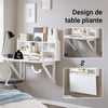 SoBuy FWT07-II-W Table murale rabattable 90 x 60 cm avec étagère intégrée – Bureau mural gain de place blanc