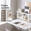 SoBuy FWT07-II-W Table murale rabattable 90 x 60 cm avec étagère intégrée – Bureau mural gain de place blanc