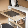 SoBuy FWT104-WN Bureau Rabattable Compact avec Rangement Intégré et Gestion des Câbles – L70×P57×H85 cm, Charge max. 81 kg, MDF, Blanc et Naturel