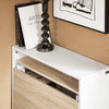 SoBuy FWT104-WN Bureau Rabattable Compact avec Rangement Intégré et Gestion des Câbles – L70×P57×H85 cm, Charge max. 81 kg, MDF, Blanc et Naturel