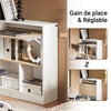 SoBuy FWT104-WN Bureau Rabattable Compact avec Rangement Intégré et Gestion des Câbles – L70×P57×H85 cm, Charge max. 81 kg, MDF, Blanc et Naturel