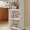 SoBuy FWT115-W Îlot Central de Cuisine à Table Pliante Extensible – Plan de Travail, Rangement – 65,3×199,5×120 cm, Blanc