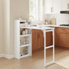 SoBuy FWT115-W Îlot Central de Cuisine à Table Pliante Extensible – Plan de Travail, Rangement – 65,3×199,5×120 cm, Blanc