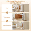 SoBuy FWT115-W Îlot Central de Cuisine à Table Pliante Extensible – Plan de Travail, Rangement – 65,3×199,5×120 cm, Blanc