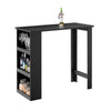 SoBuy FWT17-II-SCH Table de Bar Haute de Cuisine Table Mange Debout pour Petits Espaces, Bar pour Cuisine, Salon, Bureau ou Bar à Café Noire 112 x 57 x 106 cm