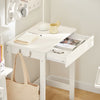 SoBuy FWT43-W Petit Bureau avec 1 Tiroir et 2 Crochets Bureau Gaming avec Etagères de Rangement Desk Multifonctionnel pour Chambre Table Gaming Blanc 60x40x77cm