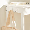 SoBuy FWT43-W Petit Bureau avec 1 Tiroir et 2 Crochets Bureau Gaming avec Etagères de Rangement Desk Multifonctionnel pour Chambre Table Gaming Blanc 60x40x77cm