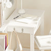 SoBuy FWT43-W Petit Bureau avec 1 Tiroir et 2 Crochets Bureau Gaming avec Etagères de Rangement Desk Multifonctionnel pour Chambre Table Gaming Blanc 60x40x77cm