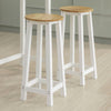 SoBuy FWT50-WN Set de 1 Table + 2 Tabourets Ensemble Table de Bar bistrot + 2 tabourets avec Repose-Pieds Table Mange-Debout Table Haute Cuisine – Blanc Naturel