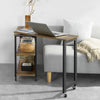 SoBuy FWT83-PF Table d'appoint Rotative à Roulettes – L133 × P30 × H69 cm, 2 Étagères