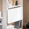 SoBuy FWT92-H-W Bureau pliable escamotable avec étagères 64 x 58 cm – Bureau ordinateur rabattable blanc gain de place