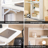 SoBuy FWT92-H-W Bureau pliable escamotable avec étagères 64 x 58 cm – Bureau ordinateur rabattable blanc gain de place