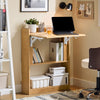 SoBuy FWT92-N Bureau Mural Pliant avec 3 Étagères Intégrées – 64×58×82 cm Déplié, 20 cm Plié, Charge 35 kg, Naturel