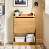 SoBuy FWT92-N Bureau Mural Pliant avec 3 Étagères Intégrées – 64×58×82 cm Déplié, 20 cm Plié, Charge 35 kg, Naturel