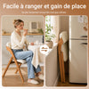 SoBuy FST92-W Chaise Pliante Bois Massif avec Housse Amovible – Crème