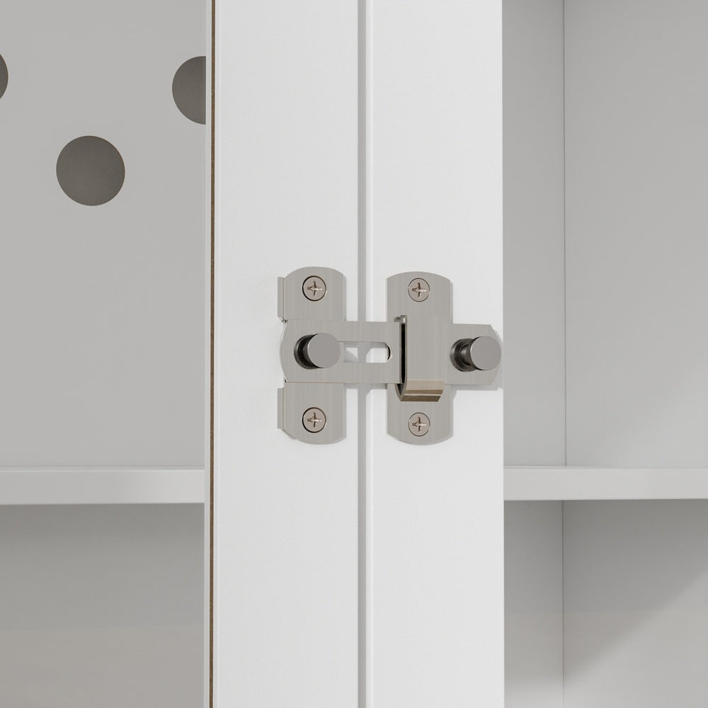 SoBuy HAT02-L-E-W Meuble Litière pour Chat Blanc avec Tiroir – Cache-Litière avec Griffoir Sisal Intégré, 2 Portes et Étagères – 98×60×80 cm, Charge 101 kg