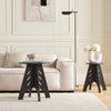SoBuy HFBT01-K-SCHTable d'appoint Ronde en Bois Table Basse Ronde Table de Nuit Table de Chevet Bouts de Canapé Marron en Tenons et Mortaises, Noir