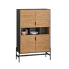 SoBuy HFSB03-SCH Buffet de Cuisine, Armoire de Cuisine, Vaisselier Cuisine, avec 3 Compartiments Ouverts, 84 x 40 x 132 cm